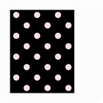 Polka Dots - Piggy Pink on Black Small Garden Flag (Two Sides)