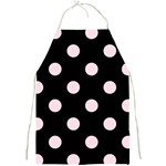 Polka Dots - Piggy Pink on Black Full Print Apron