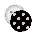 Polka Dots - Piggy Pink on Black 2.25  Button