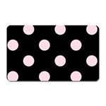 Polka Dots - Piggy Pink on Black Magnet (Rectangular)