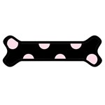 Polka Dots - Piggy Pink on Black Magnet (Dog Bone)