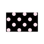 Polka Dots - Piggy Pink on Black Sticker (Rectangular)