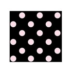 Polka Dots - Piggy Pink on Black Greeting Card 5  x 7 