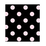 Polka Dots - Piggy Pink on Black Greeting Card 4.5  x 6 