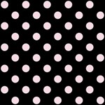 Polka Dots - Piggy Pink on Black ScrapBook Page 8  x 8 