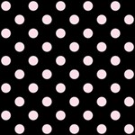 Polka Dots - Piggy Pink on Black ScrapBook Page 12  x 12 