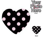 Polka Dots - Piggy Pink on Black Multi-purpose Cards (Heart)