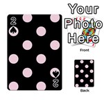 Polka Dots - Piggy Pink on Black Playing Cards 54 Designs