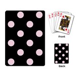 Polka Dots - Piggy Pink on Black Playing Cards Single Design