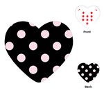 Polka Dots - Piggy Pink on Black Playing Cards (Heart)