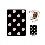 Polka Dots - Piggy Pink on Black Playing Cards (Mini)