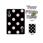 Polka Dots - Piggy Pink on Black Playing Cards 54 (Mini)