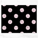 Polka Dots - Piggy Pink on Black Jigsaw Puzzle (Rectangular)