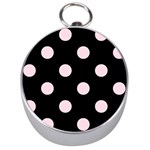 Polka Dots - Piggy Pink on Black Silver Compass