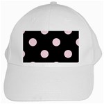 Polka Dots - Piggy Pink on Black Black Cap