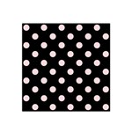 Polka Dots - Pale Pink on Black Satin Bandana Scarf