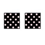 Polka Dots - Pale Pink on Black Cufflinks (Square)