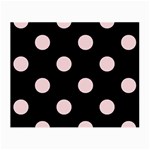 Polka Dots - Pale Pink on Black Small Glasses Cloth (2 Sides)