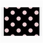 Polka Dots - Pale Pink on Black Large Glasses Cloth (2 Sides)