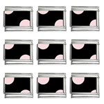 Polka Dots - Pale Pink on Black 9mm Italian Charm (9 pack)