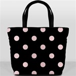Polka Dots - Pale Pink on Black Bucket Bag