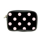 Polka Dots - Pale Pink on Black Coin Purse