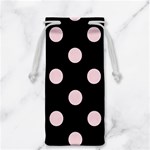 Polka Dots - Pale Pink on Black Jewelry Bag