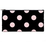 Polka Dots - Pale Pink on Black Pencil Case