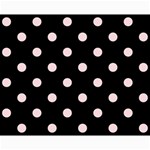 Polka Dots - Pale Pink on Black Collage 8  x 10 