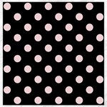 Polka Dots - Pale Pink on Black Canvas 12  x 12 