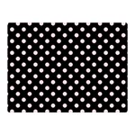Polka Dots - Pale Pink on Black Double Sided Flano Blanket (Mini)
