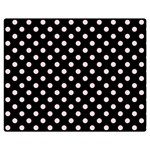 Polka Dots - Pale Pink on Black Double Sided Flano Blanket (Medium)