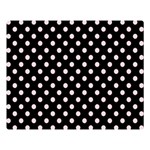 Polka Dots - Pale Pink on Black Double Sided Flano Blanket (Large)