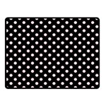 Polka Dots - Pale Pink on Black Double Sided Fleece Blanket (Small) (Two Sides)