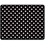 Polka Dots - Pale Pink on Black Double Sided Fleece Blanket (Medium) (Two Sides)