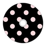 Polka Dots - Pale Pink on Black CD Wall Clock