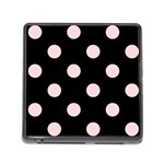 Polka Dots - Pale Pink on Black Memory Card Reader (Square)