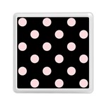 Polka Dots - Pale Pink on Black Memory Card Reader with Storage (Square)
