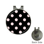 Polka Dots - Pale Pink on Black Golf Ball Marker Hat Clip