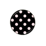 Polka Dots - Pale Pink on Black Hat Clip Ball Marker