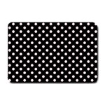 Polka Dots - Pale Pink on Black Small Doormat