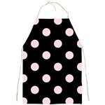 Polka Dots - Pale Pink on Black Full Print Apron