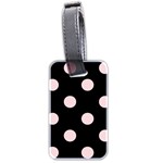 Polka Dots - Pale Pink on Black Luggage Tag (Two Sides)