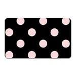 Polka Dots - Pale Pink on Black Magnet (Rectangular)