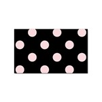 Polka Dots - Pale Pink on Black Sticker Rectangular (10 pack)