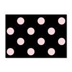 Polka Dots - Pale Pink on Black Sticker A4 (10 pack)