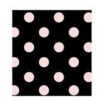 Polka Dots - Pale Pink on Black Greeting Card 4.5  x 6 