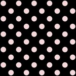 Polka Dots - Pale Pink on Black ScrapBook Page 8  x 8 