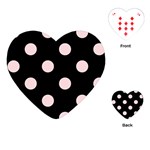 Polka Dots - Pale Pink on Black Playing Cards (Heart)