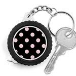 Polka Dots - Pale Pink on Black Measuring Tape
